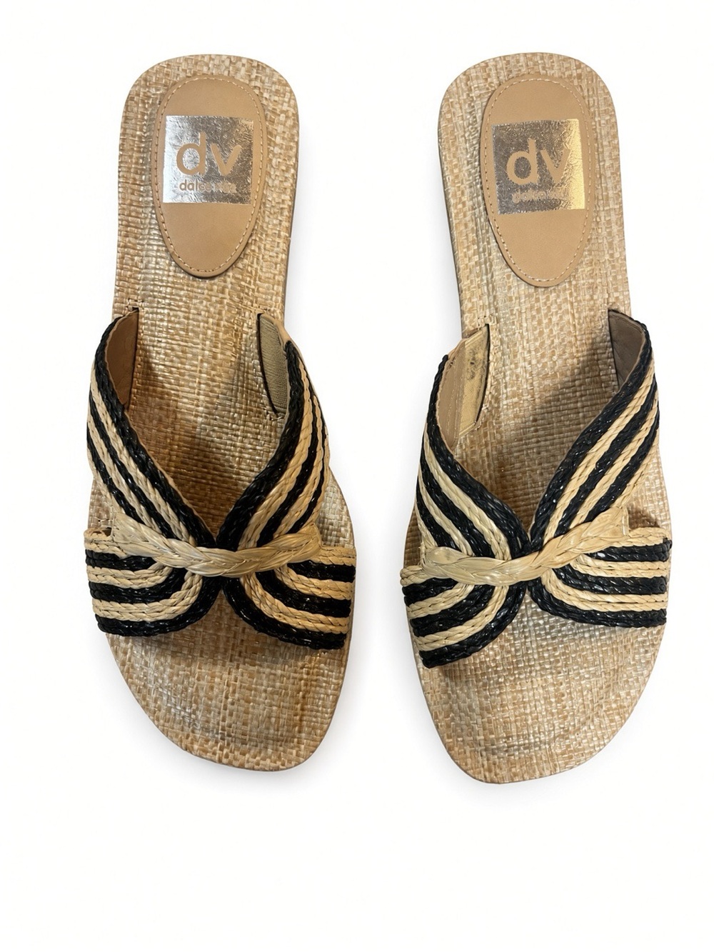 DV Dolce Vita Jenzy Raffia Knot Slide Sandals Size 8 NWOT